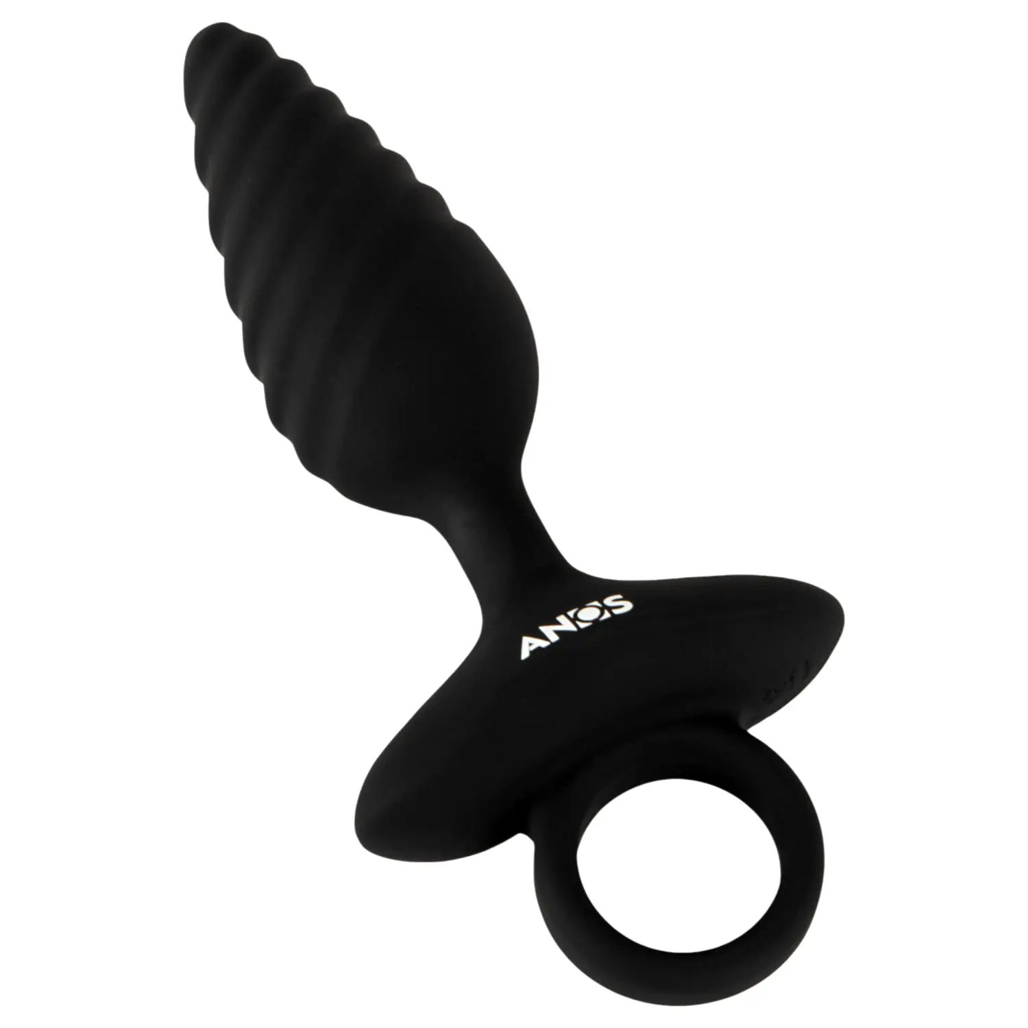 ANOS rebrovaný vibračný análny plug (čierny) ANOS rebrovaný vibračný análny plug (čierny)