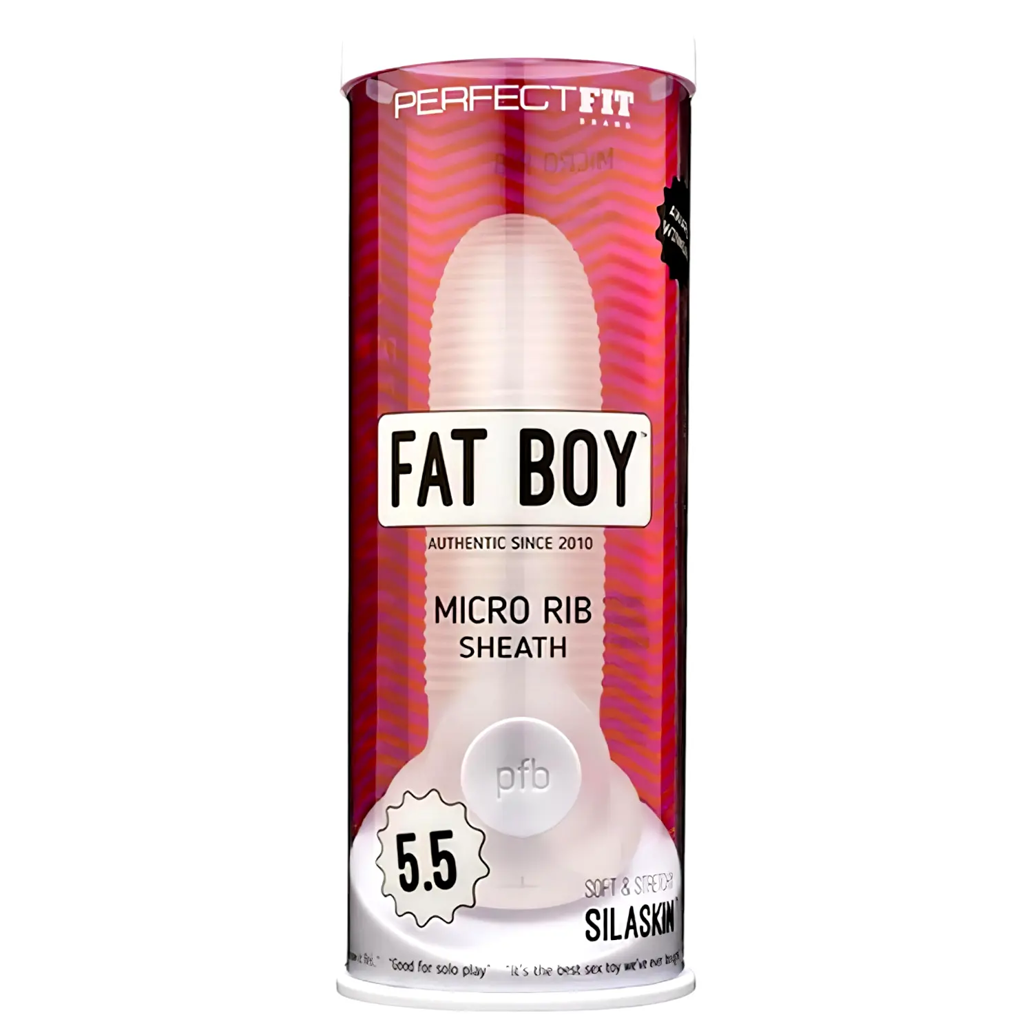 Fat Boy Micro Ribbed - biely návlek na penis (15 cm) Fat Boy Micro Ribbed - biely návlek na penis (15 cm)