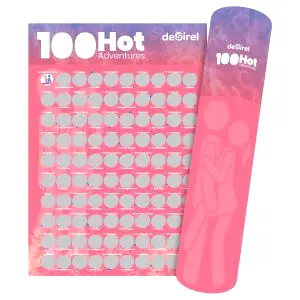 100 sexuálnych polôh stierací plagát spoločenská hra (anglicky)