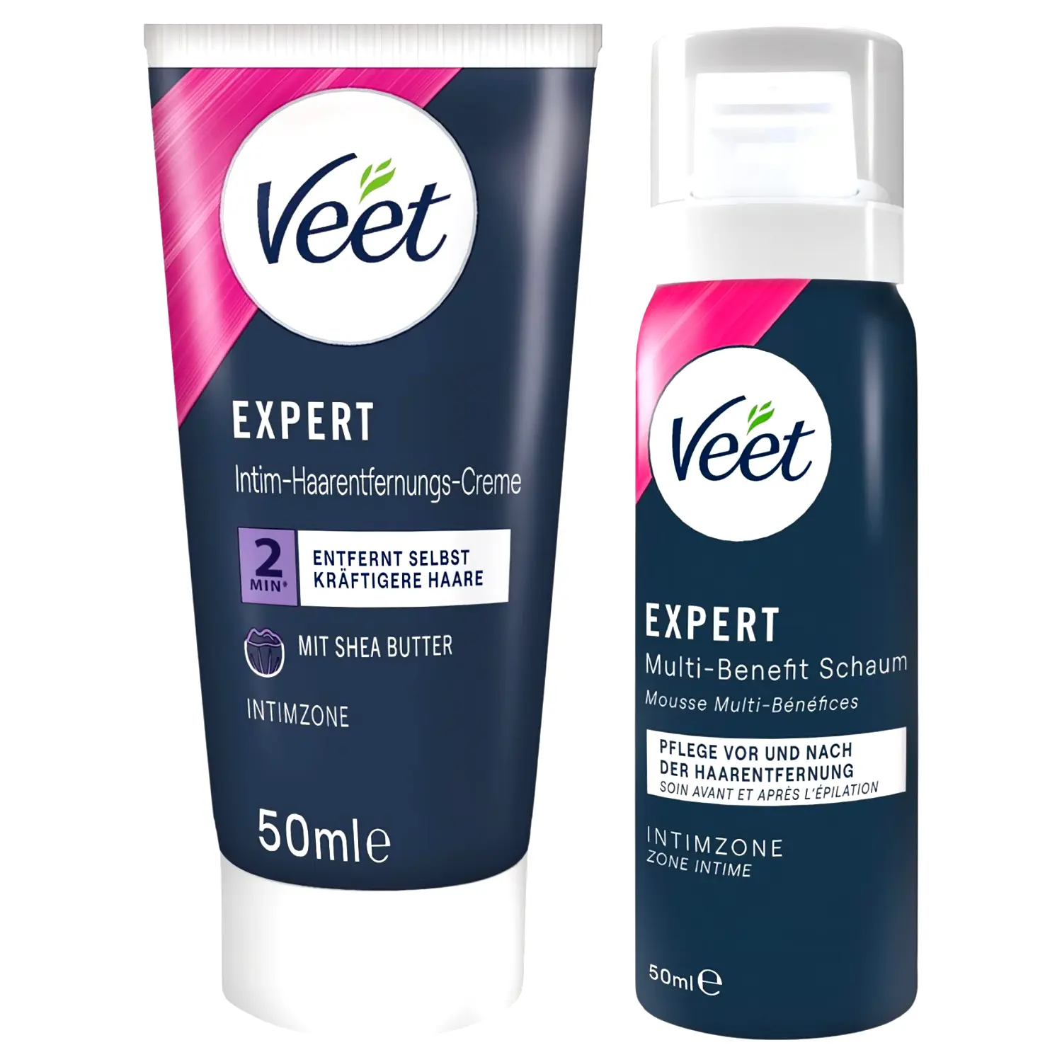 Veet intímny depilačný krém a hydratačná pena pre ženy (50+50ml) Veet intímny depilačný krém a hydratačná pena pre ženy (50+50ml)