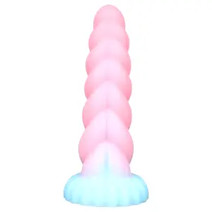 Dildó svietiace v tme - 22 cm - dúhové