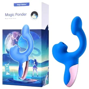 Magic Motion Magic Ponder 2v1 klitorisový vibrátor s ramenom (modrý)