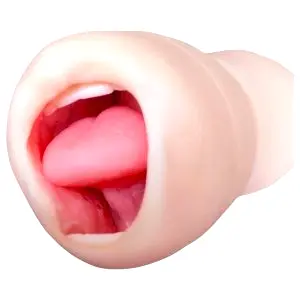 Cup - realistický ústny masturbátor so zubami (telovej farby)
