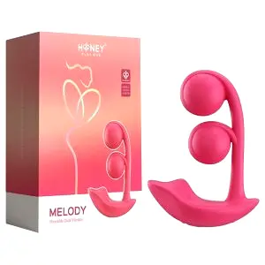 Box Melody - šikovný perličkový 2v1 vibrátor (červený)