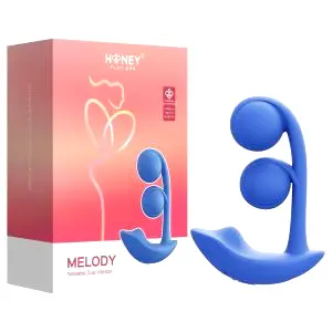 Box Melody - inteligentný perličkový 2v1 vibrátor (modrý)