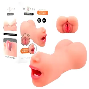 Intenzív Hlboký Dotyk Riley realistický ústa a vagína masturbátor (prírodný)