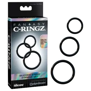 C-Ringz - trio krúžkov na penis (čierne)