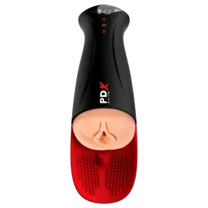 Elite Fuck-O-Mat Pro XL - stimulovaný sací vibračný masturbátor (čierny)