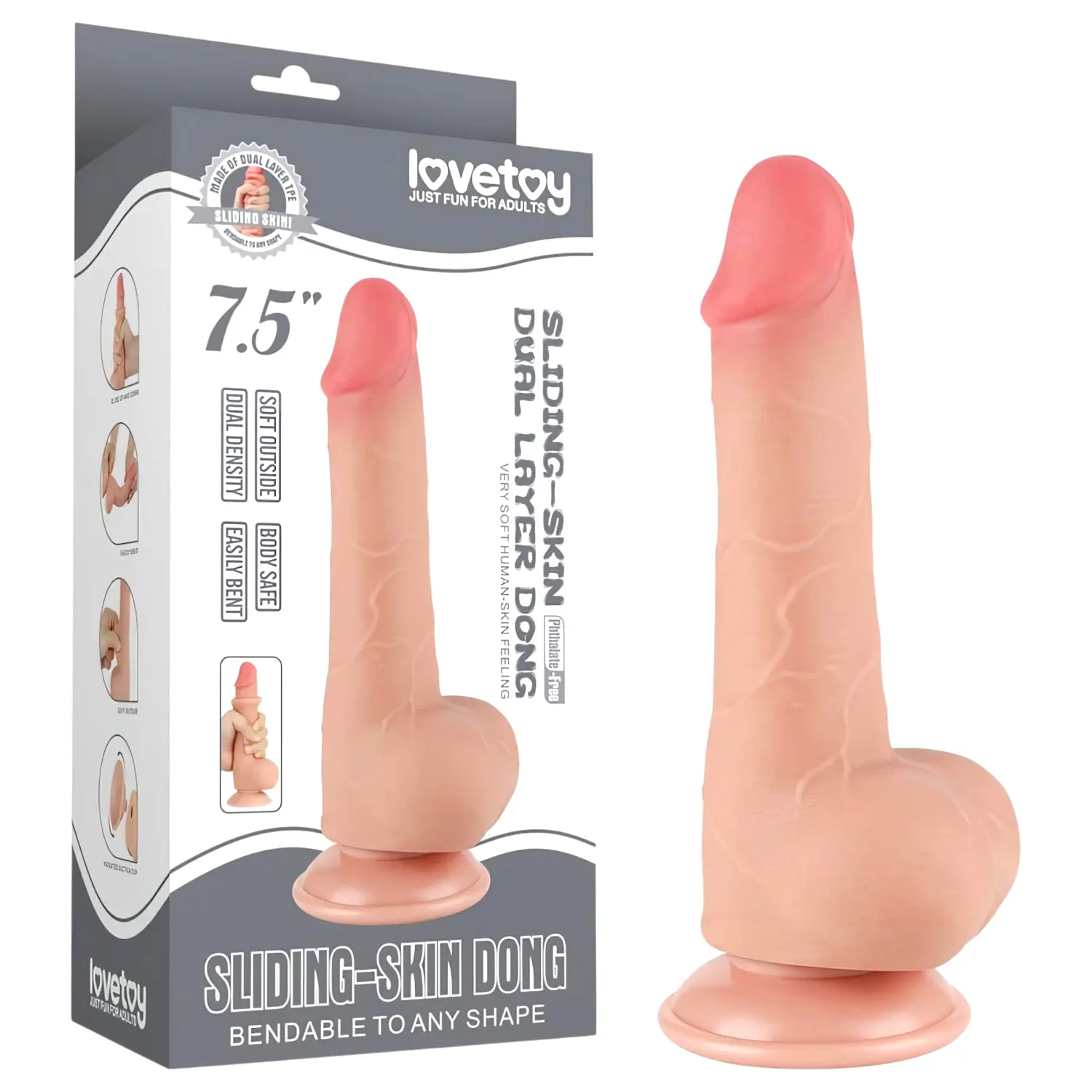 Sliding-Skin - dvojvrstvové dildo s semenníkmi - 20 cm (prírodný) Sliding-Skin - dvojvrstvové dildo s semenníkmi - 20 cm (prírodný)