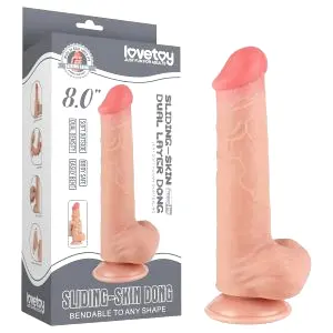 Sliding-Skin - dvojvrstvové dildo s semenníkmi - 20
