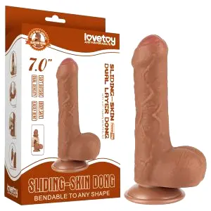 Sliding-Skin - dvojvrstvové dildo s semenníkmi - 18