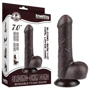 Sliding-Skin - dvojité dildo s semenníkmi - 18
