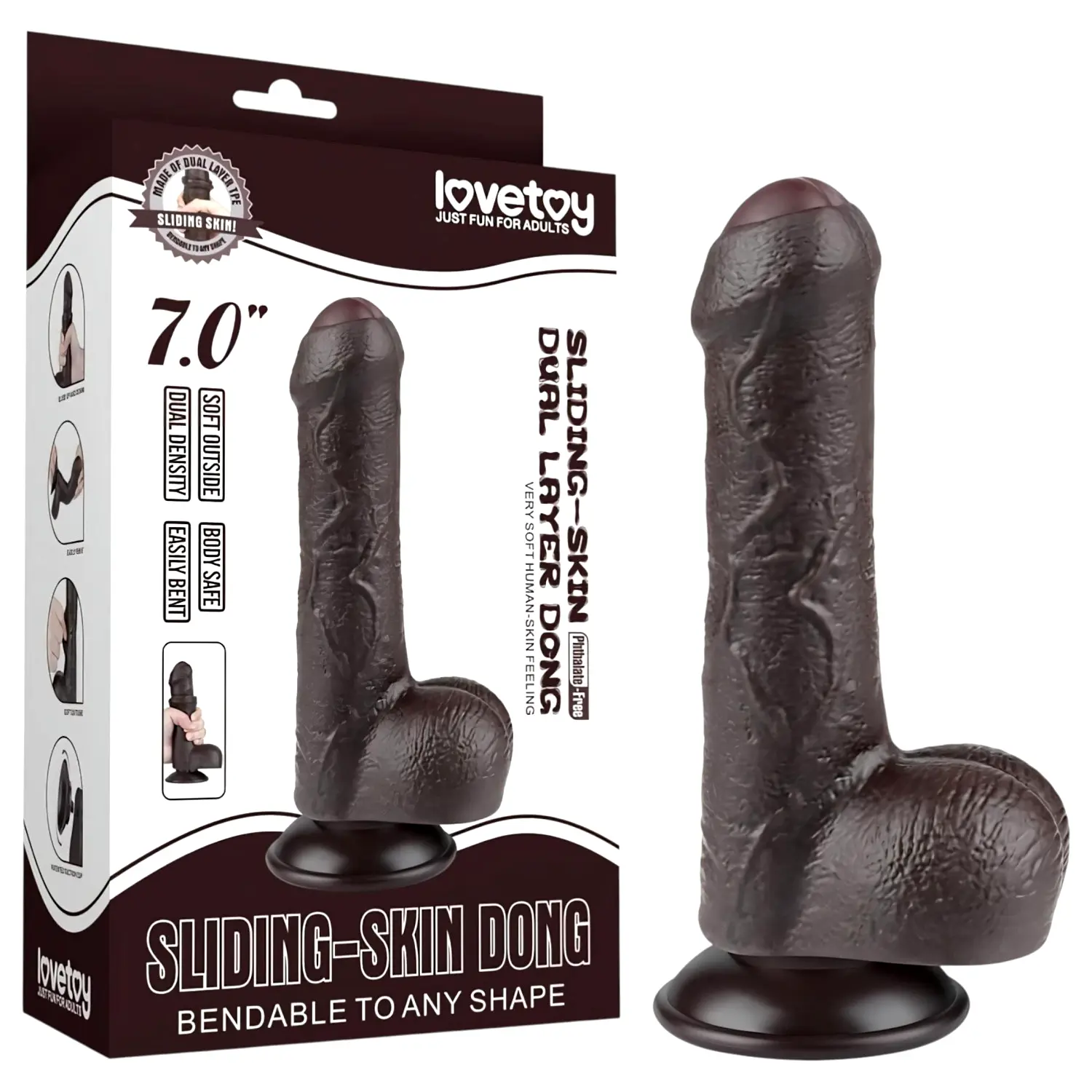 Sliding-Skin - dvojité dildo s semenníkmi - 18 Sliding-Skin - dvojité dildo s semenníkmi - 18