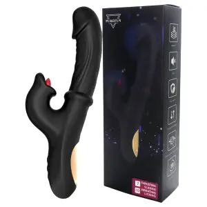 Vibračný stimulátor klitorisu s tlačnou pákou (čierny)