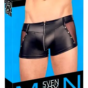 Pánske boxerky - lesklé - čierne - XL