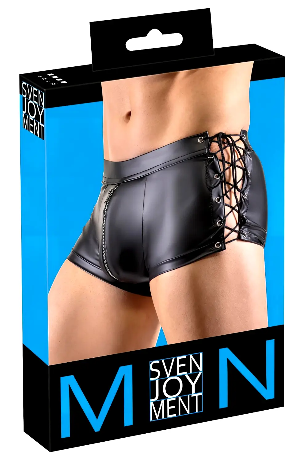 Boxer s bočným šnurovaním - matný - čierny - XL Boxer s bočným šnurovaním - matný - čierny - XL