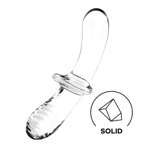 Double Crystal - obojstranné sklenené dildo - priehľadné