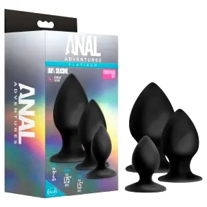 Platinum - análny kolík set - 3 ks čierne
