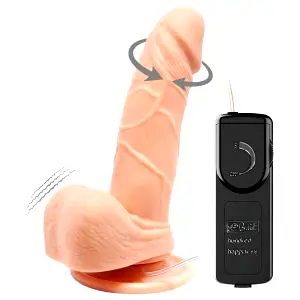Barbara Mark - realistický rotačný vibrátor - 15 cm - telová farba