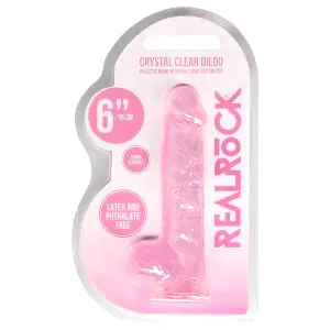 Realistické dildo - priesvitné ružové - 15 cm