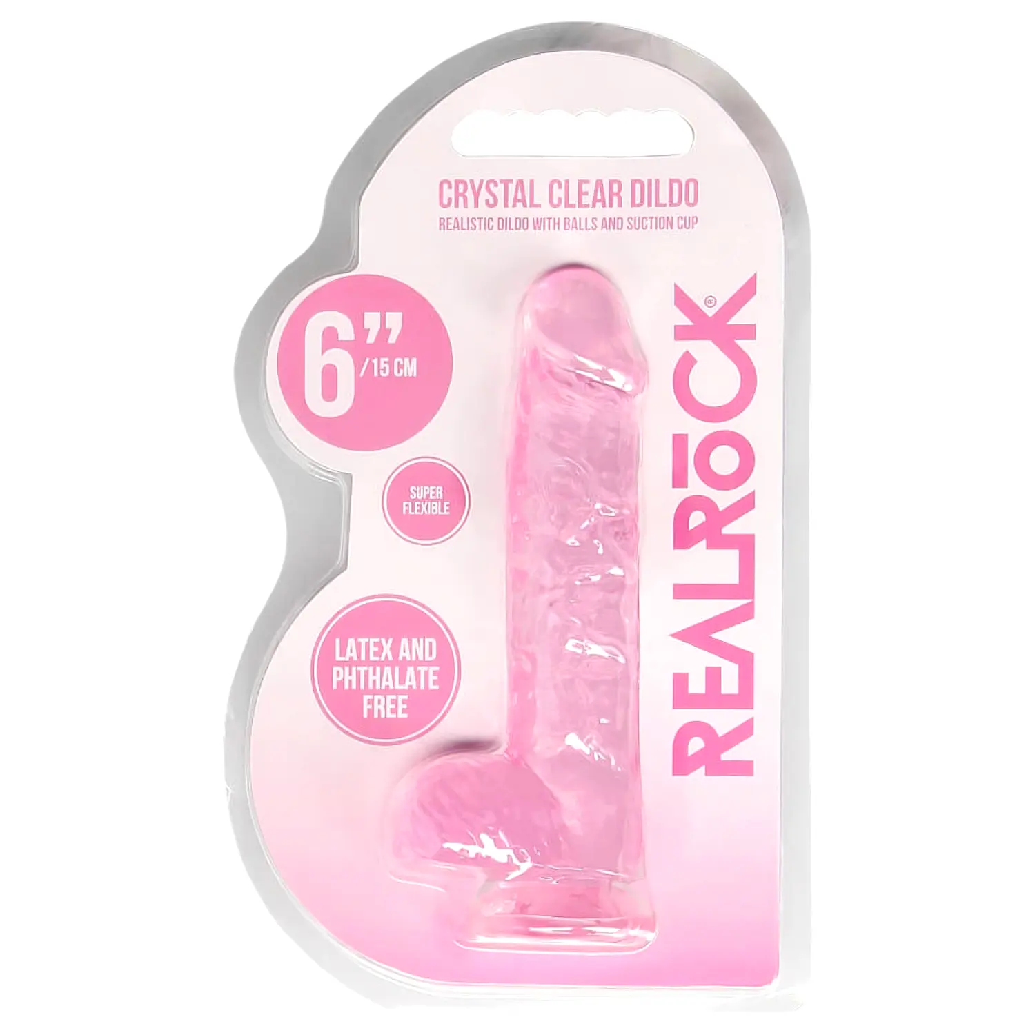 Realistické dildo - priesvitné ružové - 15 cm Realistické dildo - priesvitné ružové - 15 cm