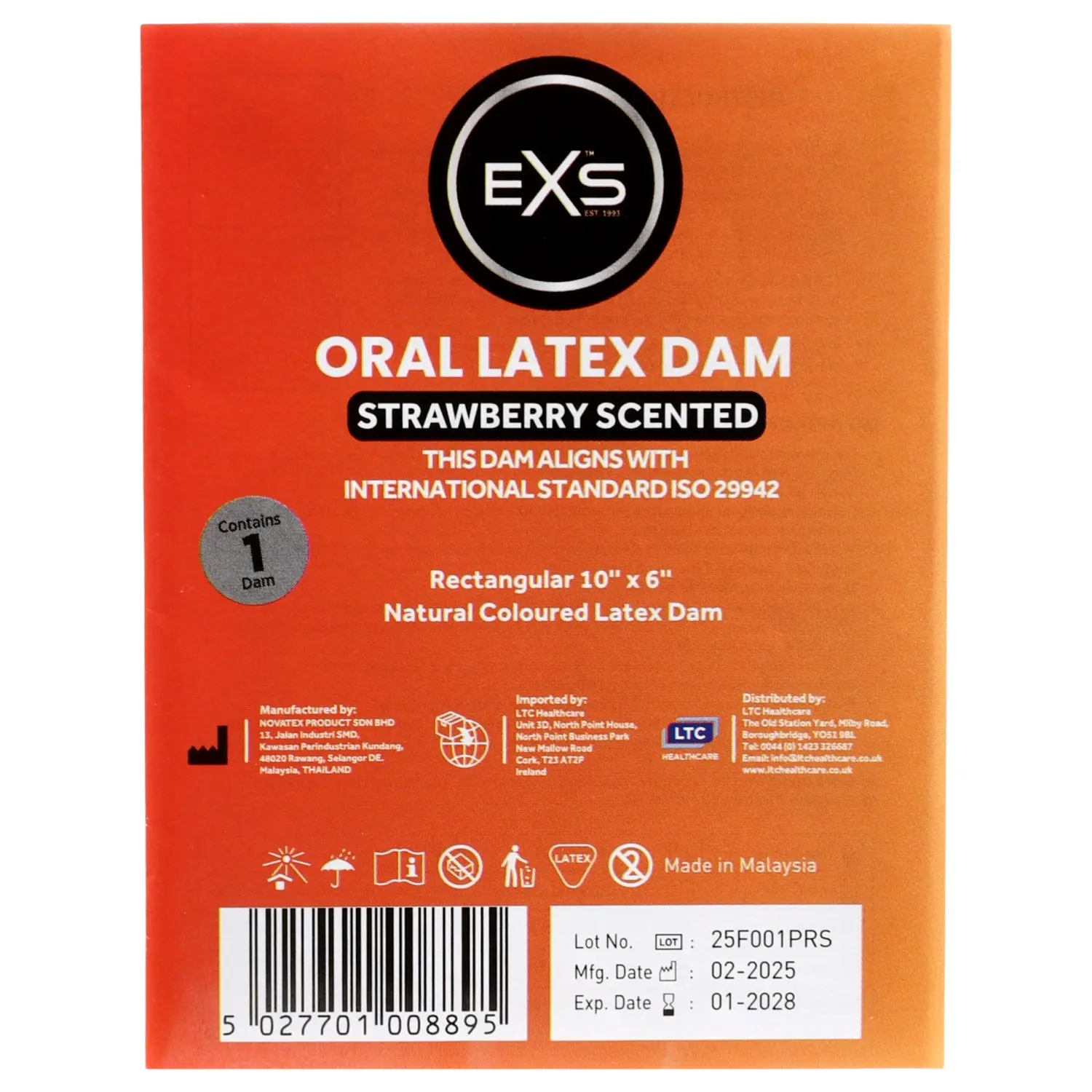 Jahodový lízací obrúsok - latexová ochranná fólia (1 ks) Jahodový lízací obrúsok - latexová ochranná fólia (1 ks)