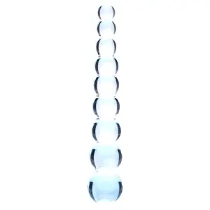 Clarity Elysian Pearls sklenený dildo s perlami (priehľadný)