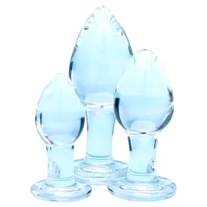 Clarity Utopian Trinity sada análnych sklenených kolíkov (priehľadná)