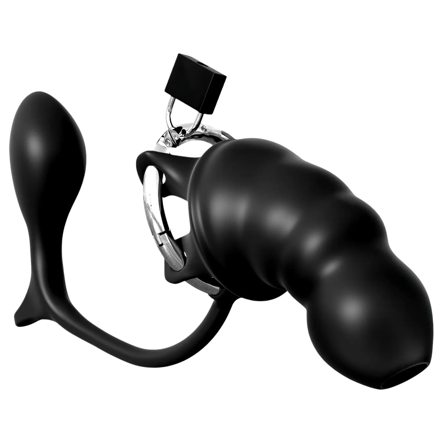 Anal Fantasy Elite - análny kolík a klietka na penis (čierna) Anal Fantasy Elite - análny kolík a klietka na penis (čierna)