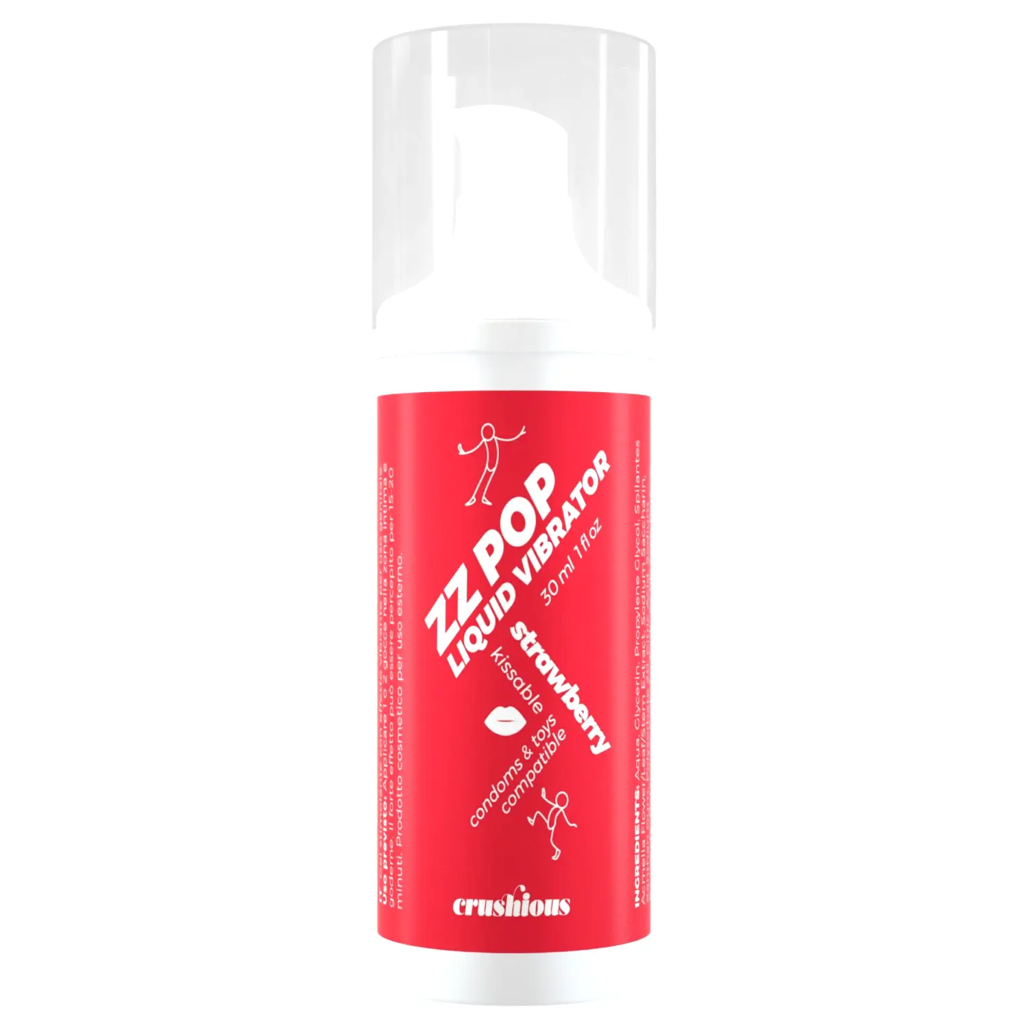 Crushious ZZ Pop bozkávateľný tekutý vibrátor jahoda (30 ml) Crushious ZZ Pop bozkávateľný tekutý vibrátor jahoda (30 ml)