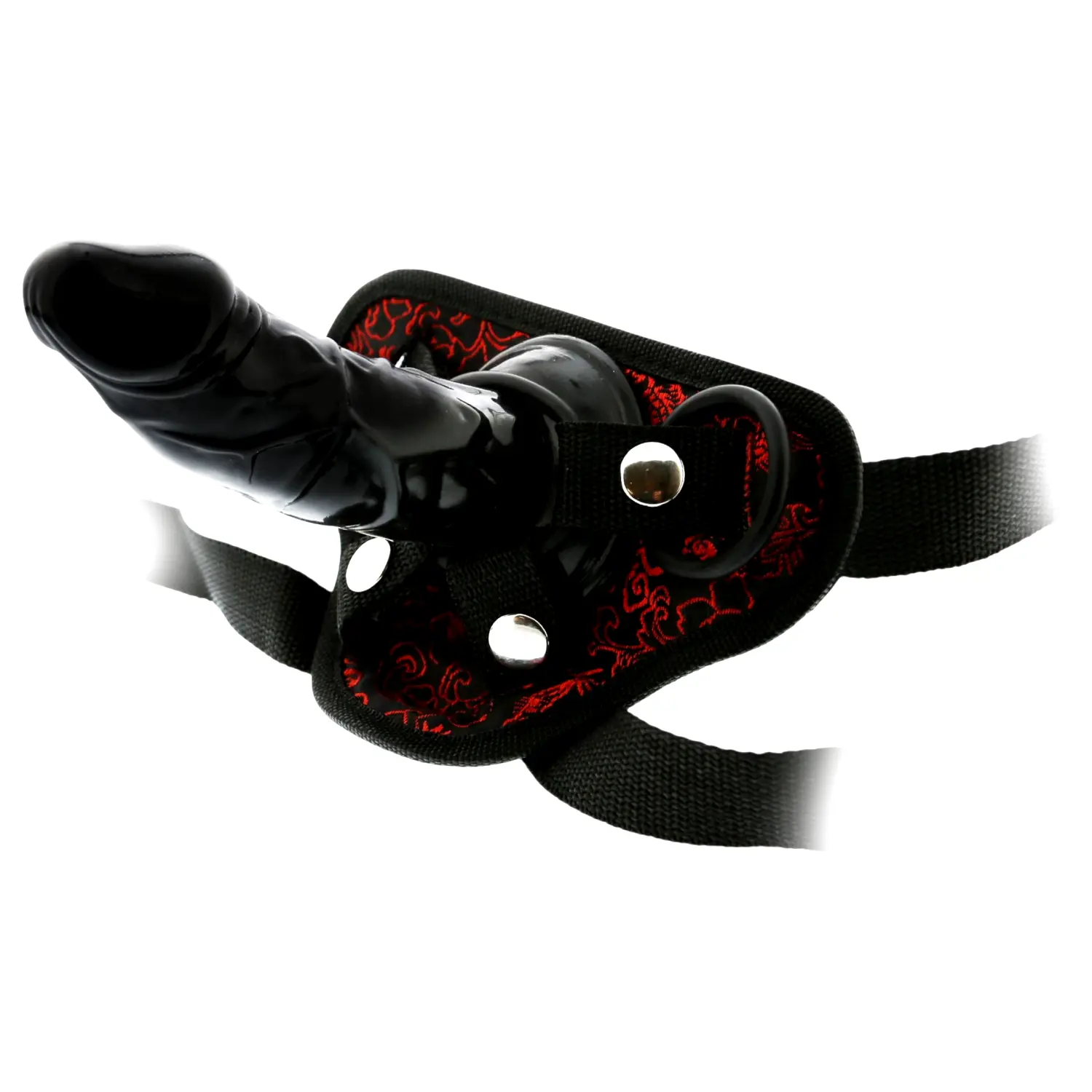 Dreamtoys Blaze nasadzovacie dildo s postrojom (čierne) Dreamtoys Blaze nasadzovacie dildo s postrojom (čierne)