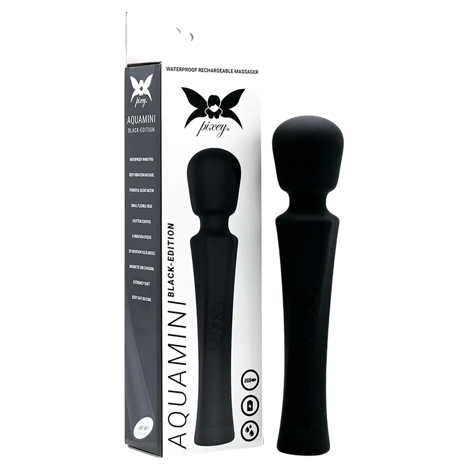 Aquamini - mini prútik vibrátor (čierny) Aquamini - mini prútik vibrátor (čierny)