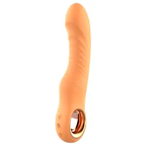 Ohybný vrúbkovaný vibrátor (marhuľovej farby)