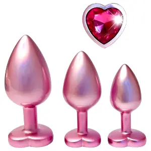 Dreamtoys Gleaming Love - sada análnych kolíkov so srdiečkom (ružová)