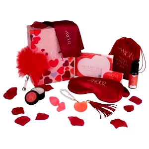 Dreamtoys Amour vibračné srdce darčeková sada (červená)