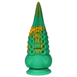 Octopuss - dildo v tvare chápadla - 21 cm - zeleno-žlté