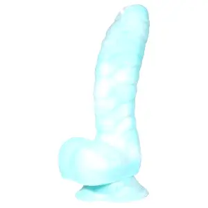 Sea Serpent - realistický dildo - výrazné drážky - 17 cm modro-biela