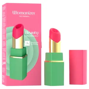 Beauty - klitorálny stimulátor s pulzujúcim vzduchom v tvare rúžu (zelený)