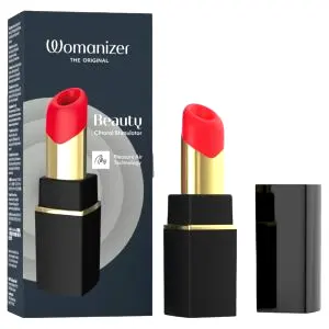 Beauty - klitorálny stimulátor s vlnami vzduchu v tvare rúžu (čierny)