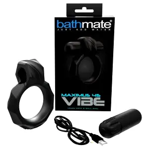 Bathmate Maximus Vibe 45 akumulátorový vibračný erekčný krúžok (čierny)