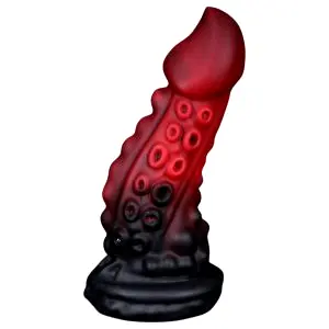 Dildo v tvare chápadla - 19 cm - červený