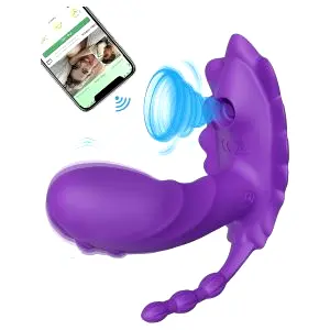 Aplikáciou ovládaný nasadzovací vibrátor (fialový)