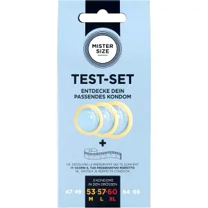 Mister Size Test-Set skúšobný balíček kondómov s meracím pásikom (3 ks)