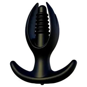 Magnetický nafukovací análplug s vrúbkami (čierny)