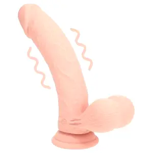 RealRock realistický vibrátor s dvojitou hustotou (telovej farby) 15 cm