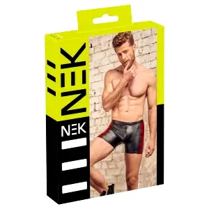 Pánske boxerky na zips - čierne s červenými bočnými vložkami - 2XL