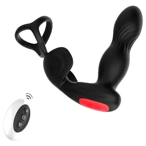 Prsteňový vibrátor na prostatu (čierny)