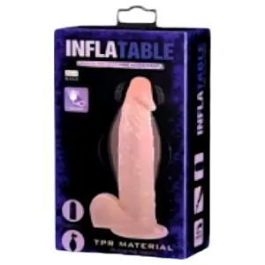 Inflatable - nafukovací realistický vibrátor (prírodná farba)