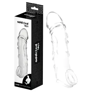 Návlek na penis s krúžkom na semenníky - 27 cm - priehľadný