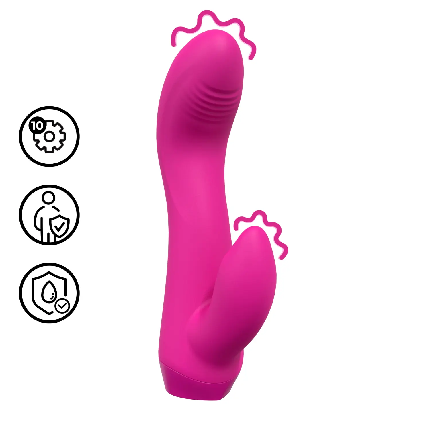 Zahnutý mini vibrátor s motívom zajačika (ružový) Zahnutý mini vibrátor s motívom zajačika (ružový)